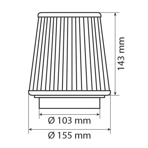 Pilot Performance AF-5, Conic air filter max. d-101mm