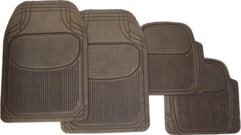Rubber floor mats set,  black color