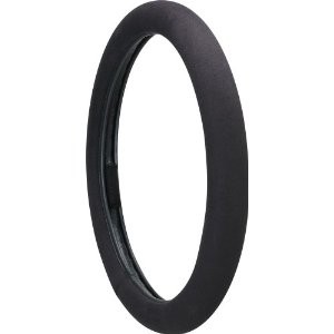 Leather steering wheel cover 35-37cm, black