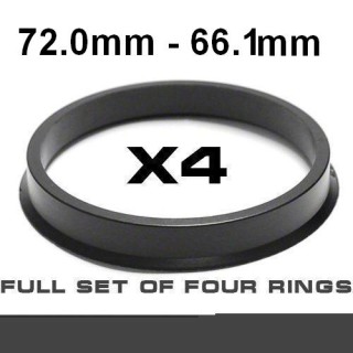 Wheel hub centring ring 72.0mm -> 66.1mm