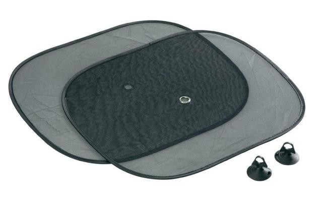 Molly, set of 2 black polyester sunshades - 44x36 cm