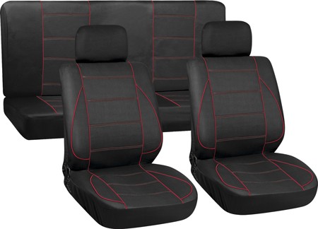 Seat covers - Super (size-midi), red/black