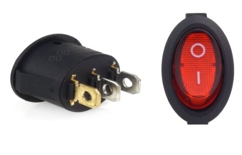 Round switch On/Off, 12V, 20A (interruptor) 