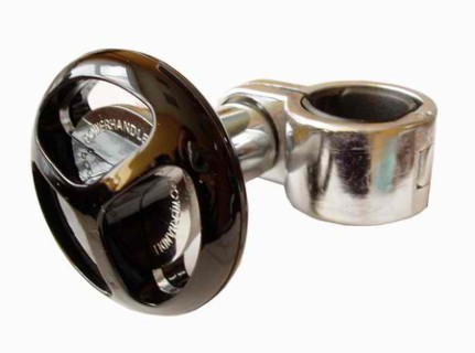 Steering wheel knob, black/hrome