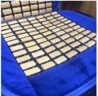 Seat cover cushion with bamboo inserts, blue color