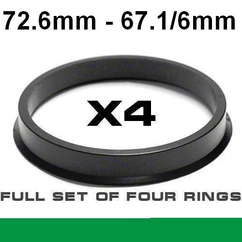 Wheel hub centring ring 72.6mm - 67.1/6mm