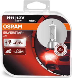 2pcs x OSRAM SILVERSTAR 55W, 12V