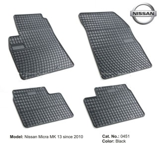 Rubber floor mat  set Nissan Micra (2010-2017)