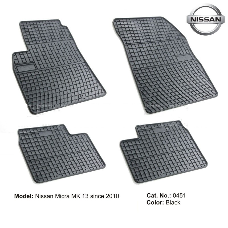 Rubber floor mat  set Nissan Micra (2010-2017)