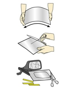 Side-mirror repair kit "L" (253x178mm)