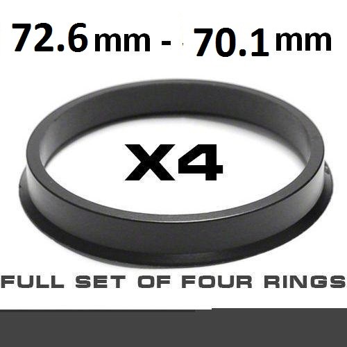 Wheel hub centring ring  72.6mm ->70.1mm