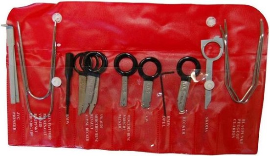 Car radio removing tools set