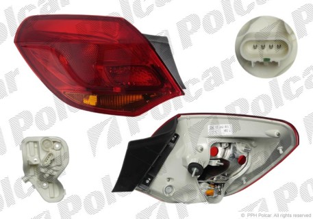 Rear tail light Opel Astra J (2009-), left side