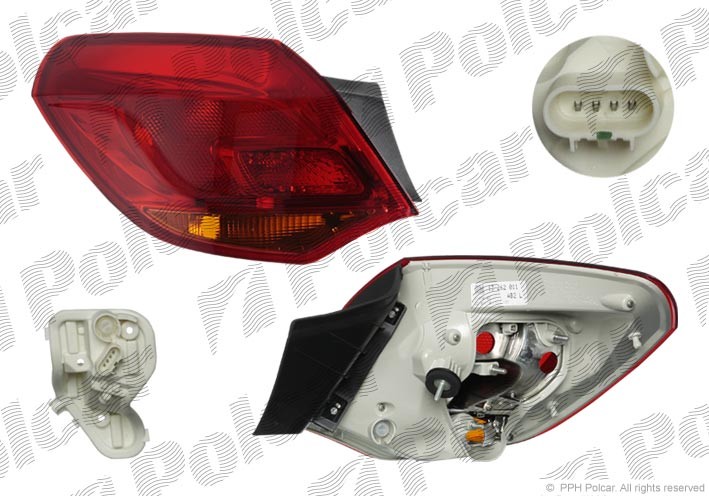 Rear tail light Opel Astra J (2009-), left side