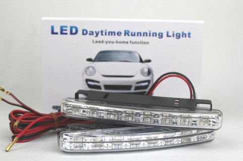 Daytime running lights 8LED, E4, white , 12V