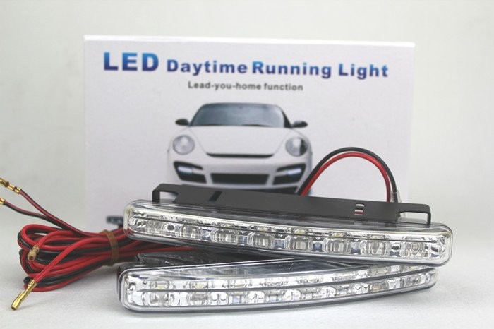 Daytime running lights 8LED, E4, white , 12V
