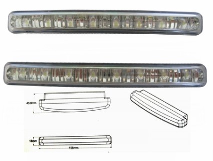 Daytime running lights 8LED, E4, white , 12V