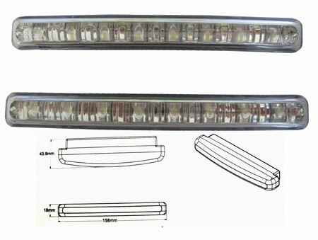 Daytime running lights 8LED, E4, white , 12V
