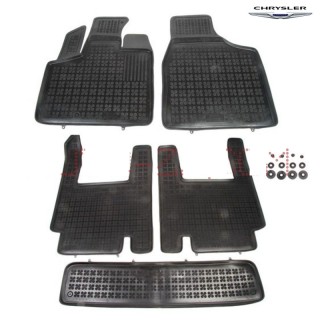 Rubber floor mats set Chrysler Voyager (2008-)/Town & Country (2008-), with edges