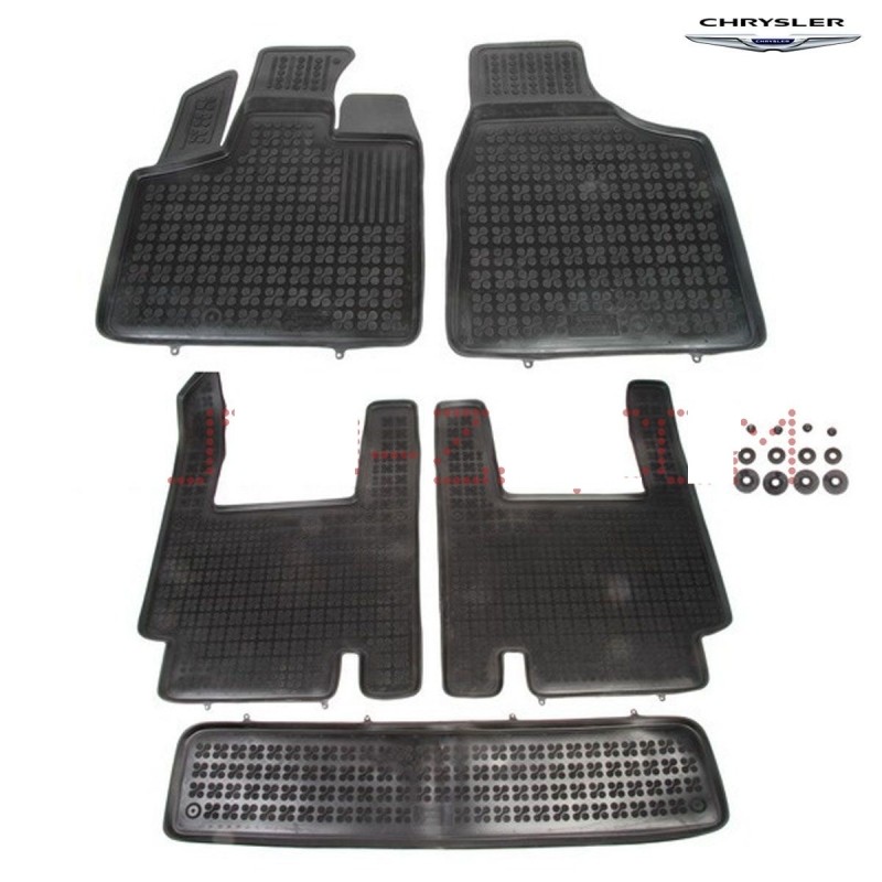 Rubber floor mats set Chrysler Voyager (2008-)/Town & Country (2008-), with edges