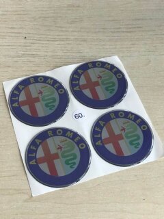 ALLOY WHEEL TRIM CENTRE CAP DECAL LOGO ALFA ROMEO DIAM. 60mm