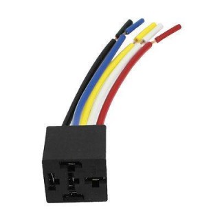 Relay socket, 5-pins, 12V 