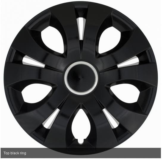 Hubcap set - Top Black Ring, 13