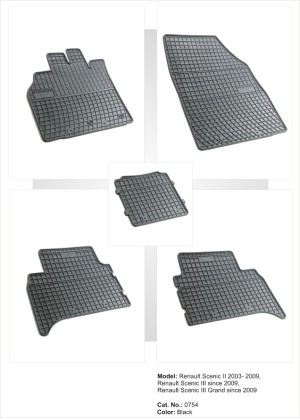  Rubber floor mats set Renault Grand Scenic (2003-2015)/Scenic (2009-2016) 
