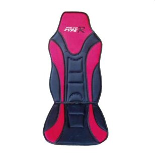 Car seat cushion, red with black inserts