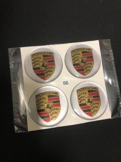 Wheel stickers - Porsche, 56mm (silver/gold)