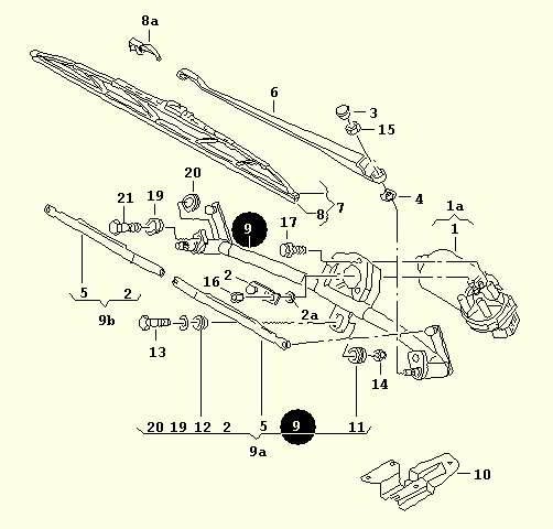Drive rod wiper system Audi A4 B6/B7 (2000-2008)