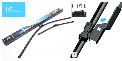 Front aero wiperblade set by OXIMO - Hyundai/Kia/Opel, 65+35cm