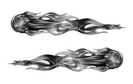 Car sticker - Black Fire, 2pcs.