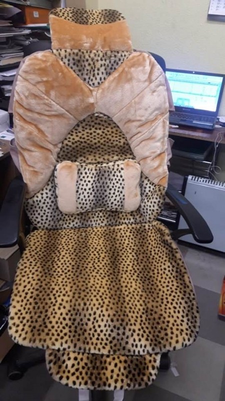 2PCS x Universal seat cover set, tiger fur  
