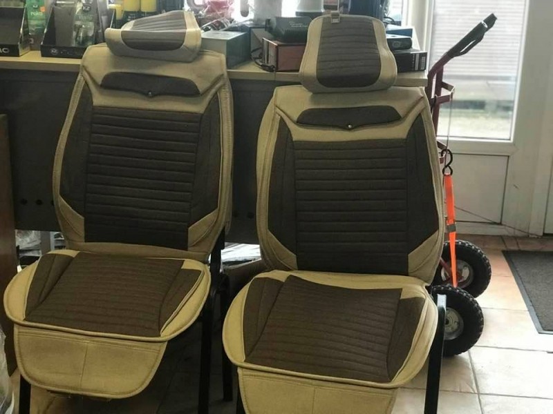 2x Front textile seat covers, universal fit 