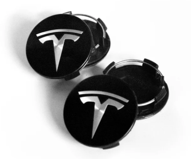 Alloy Wheel center cap set Tesla 56mm Black 4pcs