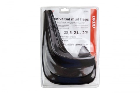 Front mudflap set, rubber, universal fit  (size 28x21cm)