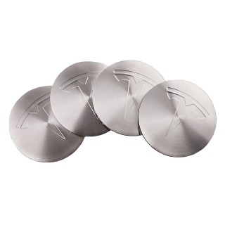 Alloy Wheel center cap set Tesla 56mm Silver 4pcs