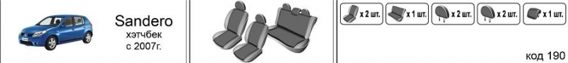 Seat cover set Renault Sandero (2007-2012)