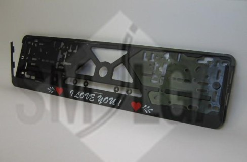 Plate number holder - I love you