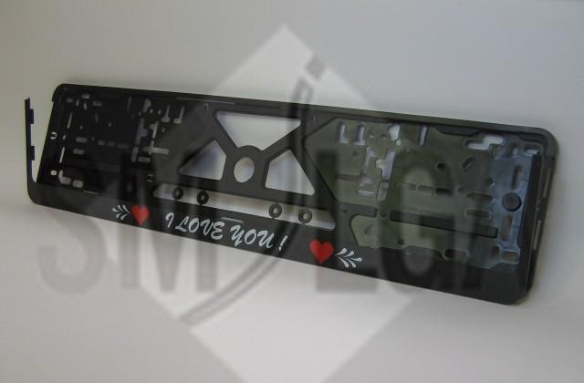 Plate number holder - I love you