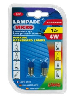 Set of blue bulbs T4W, 12V, 4W