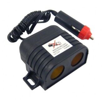 Cigarette lighter splitter with cord extension, 12V (2х)