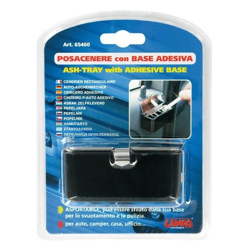 Ash tray with adhesive base