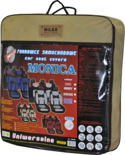 Poliester car seat cover set with zippers "Monica", beige