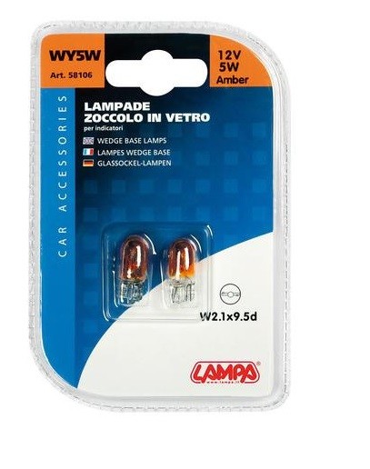 Set of bulbs WY5W AMBER, 12V, 5W