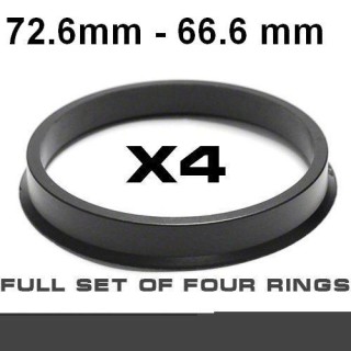 Wheel hub centring ring 72.6mm -> 66.6mm 