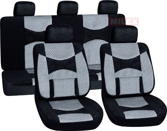 Poliester car seat cover set with zippers 