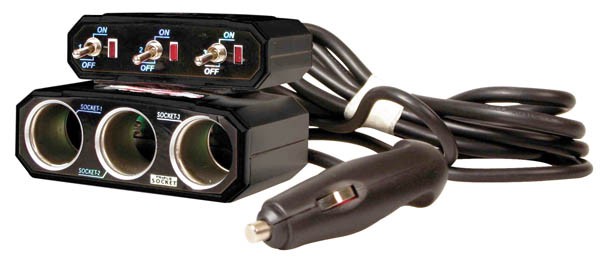 Cord extension with 3 plugs & controller, 12V