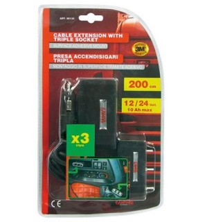 Cord extension with 3 plugs & controller, 12V